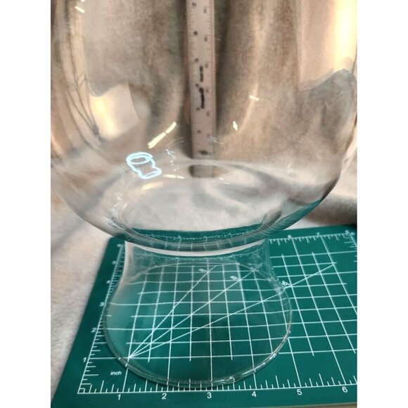 Clear Glass Gathering Vase With Flared Top & Rounded Base 11 Inches Tall Elegant - Picture 9 of 9